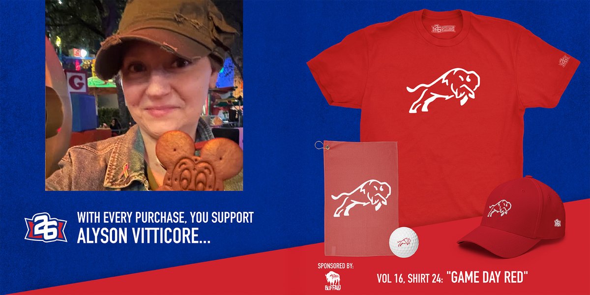 26shirts's tweet photo. Help us DO GOOD for Alyson Vitticore when you order this design by Sunday. Presented by American Clear Water: https://t.co/vBUqgmAvZm #BillsMafia #GoBills https://t.co/OVyz451cOE
