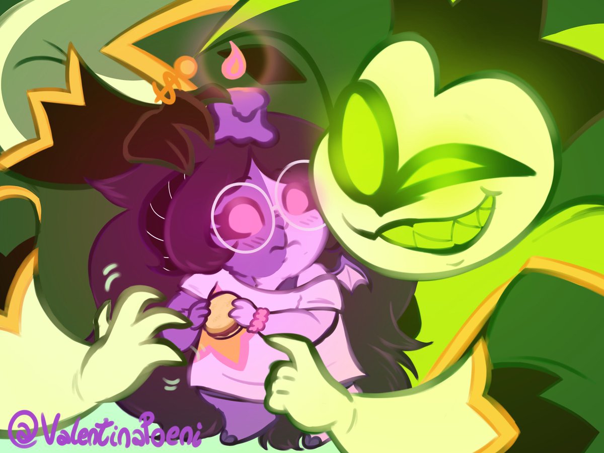 PoeniValentina's tweet photo. Day 2: temptation 

"Say... that's a yummy looking cookie ya got there >:}"

Said the immortal being who could buy a whole ass cookie factory for himself

#MammonWeek2025 #helluvaboss #helluvabossmammon #helluvabossfanart https://t.co/xKXUhNSHlP