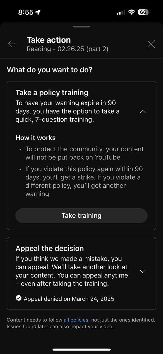 melissa_solley's tweet photo. @TeamYouTube That’s the problem. It was instantly denied. No one watched or allowed me to share any info/data/evidence.

FYI, the studio on iPhone doesn’t show a URL. Took me forever to find it because I needed to be on a computer. Not everyone uses those. 

https://t.co/bN9Q7jfJJG https://t.co/Fc9fp20A6w