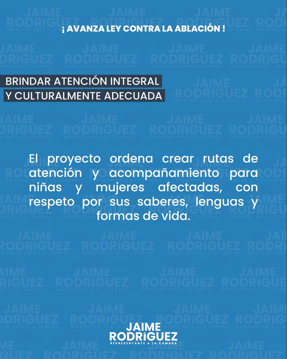 JaimeRCamara's tweet photo. Dimos un paso clave por los derechos de las niñas en Colombia.
Como coautor del proyecto de ley contra la ablación, celebro su aprobación en segundo debate en la Cámara de Representantes.
Avanzamos hacia una legislación que protege, atiende y escucha a las comunidades. https://t.co/m342ScSKej