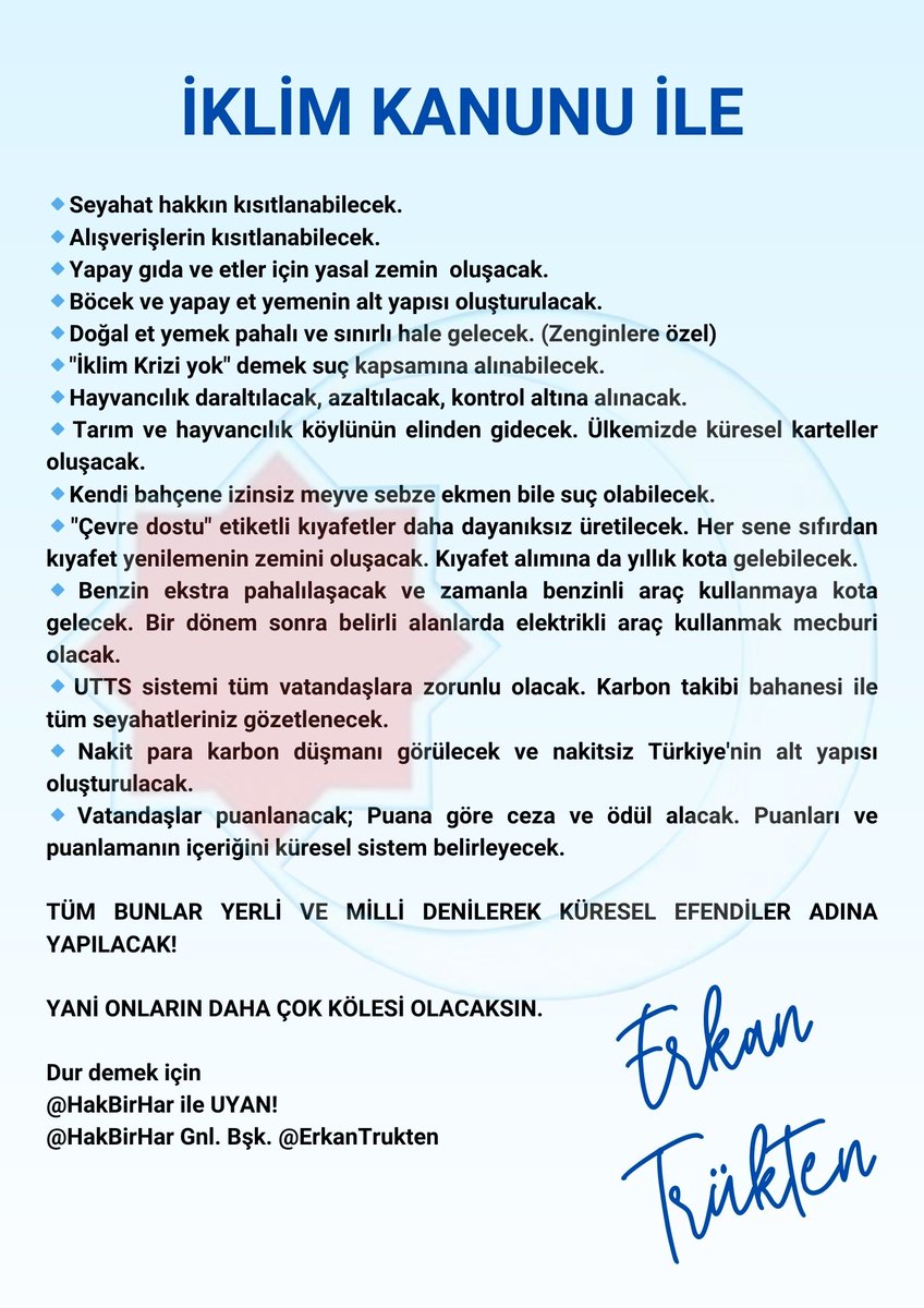 SON UYARIMIZ! 
#iklimtasmasınahayır