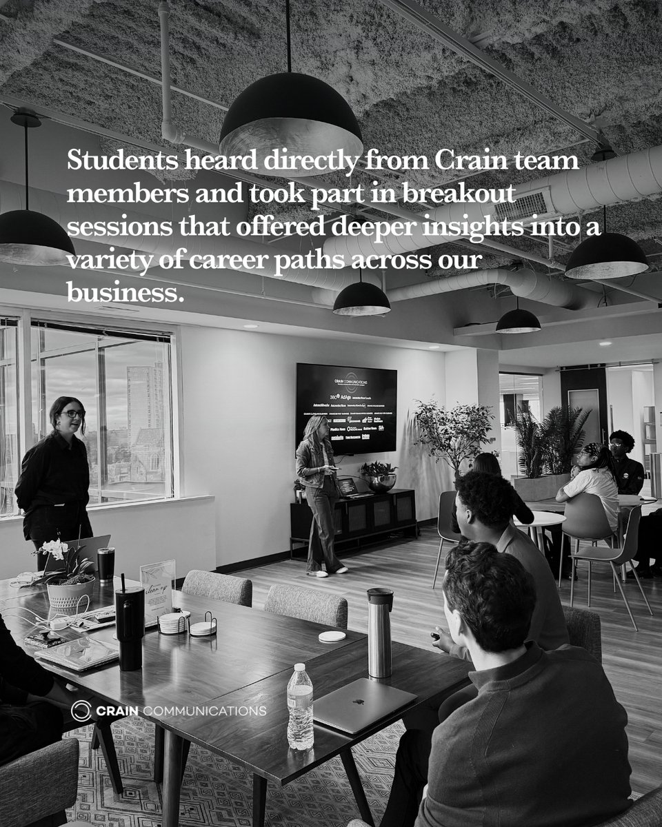 CrainComm's tweet image. We welcomed nearly 30 students from Michigan State University’s Ignite the Future program for an in-depth look at the B2B media landscape. Crain is committed to fostering a more inclusive future in communications. Learn more about our partnership here: crain.com/news/crain-com…