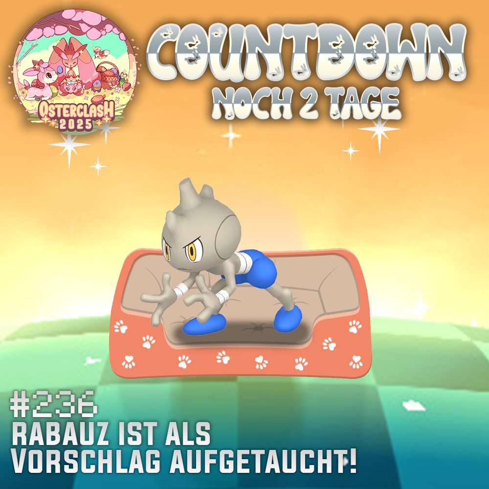 shinydust_ger's tweet photo. Der Countdown für den Osterclash 2025 geht in die nächste Runde  

Noch 2 Tage dann gehts los!!! Besser spät als nie unsere heutige Empfehlung lautet: https://t.co/k4po3ECcTQ