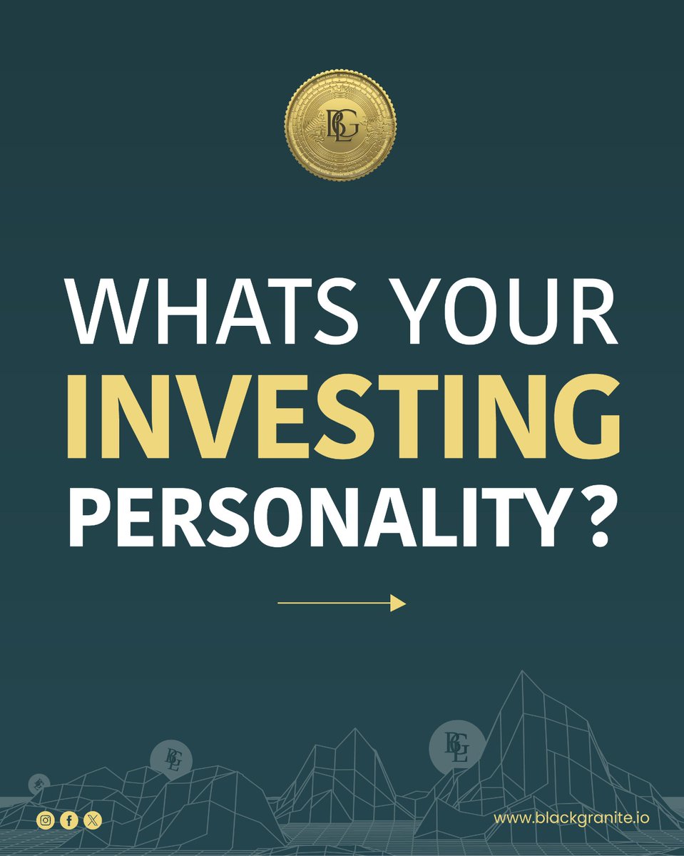 black_granite_'s tweet photo. What's your crypto style?
📊 Researcher? 🚀 Risk Taker? 🏦 Safe Investor?
Know your type &amp; invest smarter with BLG.
#InvestorPersonality #BLGInsights #CryptoStrategy https://t.co/jd3vzRIMEk