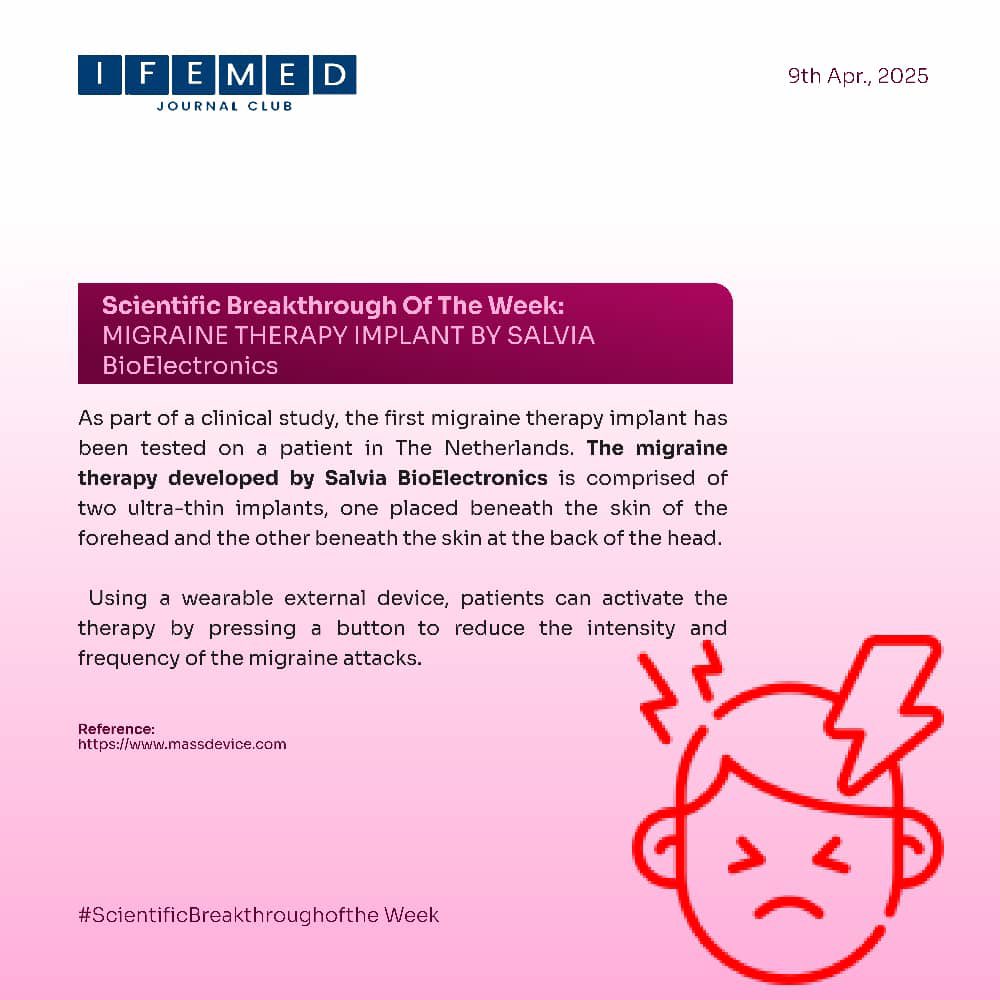 The SCIENTIFIC BREAKTHROUGH OF THE WEEK focuses on the first migraine therapy implant that has been tested on a patient in The Netherlands, a promising step forward for chronic migraine sufferers! Developed by Salvia BioElectronics, this innovative therapy uses two ultra-thin