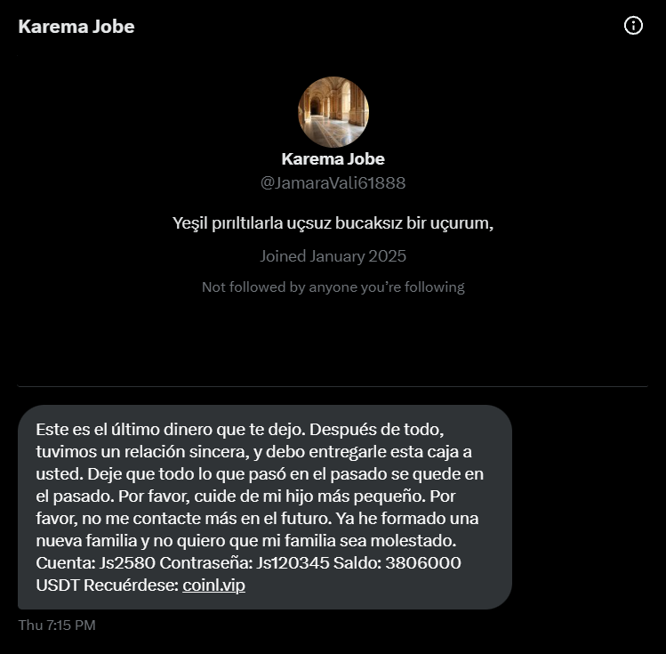 me deja a un hijo y 3.8 millones en crypto.

definitivamente la mejor relación sincera de mi vida, aunque se vende el niño, por favor interesados al DM.