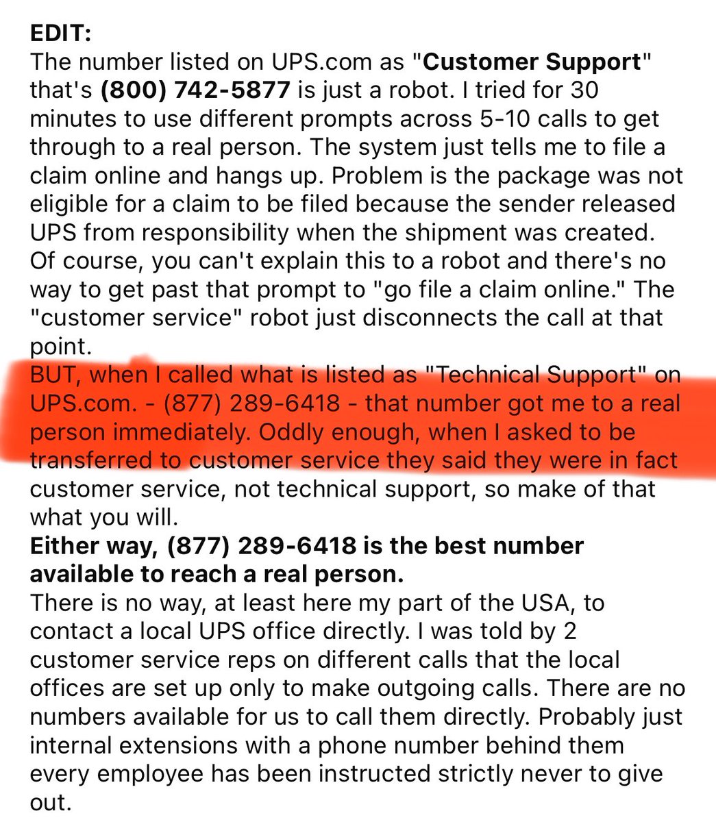 timmy_cc_'s tweet photo. @MelissaImperial @UPS It’s been a while since I’ve had to deal with an issue with them, but I remember sonething like this. Idk if it was exactly this technical support number that I called or not tho. https://t.co/iS40YsrFpD