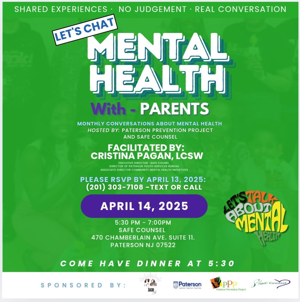 The Paterson Prevention Project is launching a Community Conversation Series for Parents, a safe and supportive space designed to help parents and caregivers navigate the challenges of raising children in today’s urban environment. If you are looking to join, RSVP by April 13th!