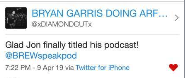 Fb reminded of this from years back with <a href="/xDIAMONDCUTx/">vincent bennett: filthy casual</a> posting this on here. Still wild to remember seeing this and being like he remembered the old show name (Jon's Untitled Podcast). 

Coffee's next time you're in town.