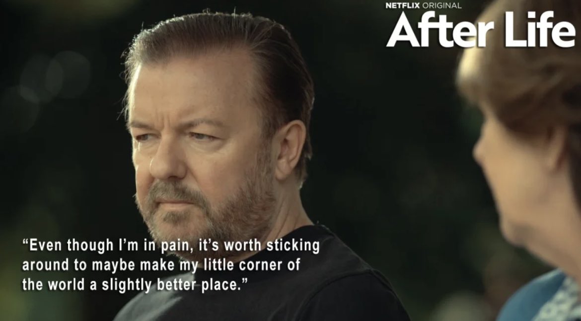 Sharing kindness when in pain is one of the most courageous things we can do. I think that's why these two quotes go together so beautifully.

#AfterLife