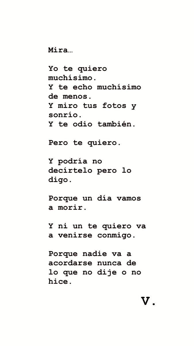 Ni un te quiero…