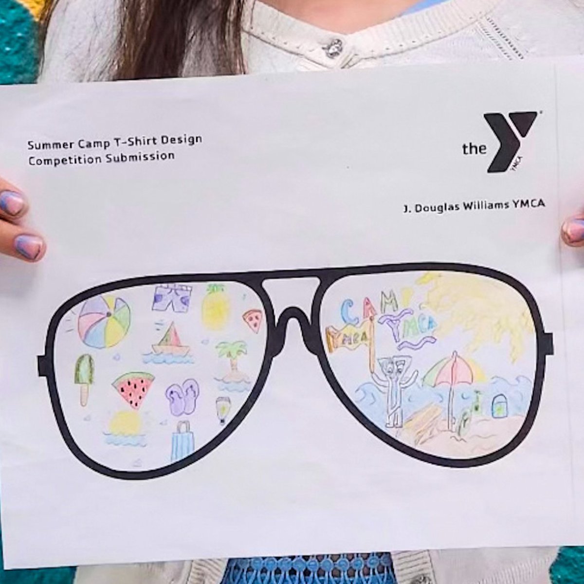 YCentralFlorida's tweet photo. 🎉 Huge congrats to Leni, our Camp T-shirt Design Competition winner! 🎨 This talented artist from the J. Douglas Williams YMCA won a FREE week of summer camp and her design will be featured on this year's official YMCA Camp T-shirt! 👕☀️  #YCamp #YoungArtist https://t.co/Y21Z8UBIoK