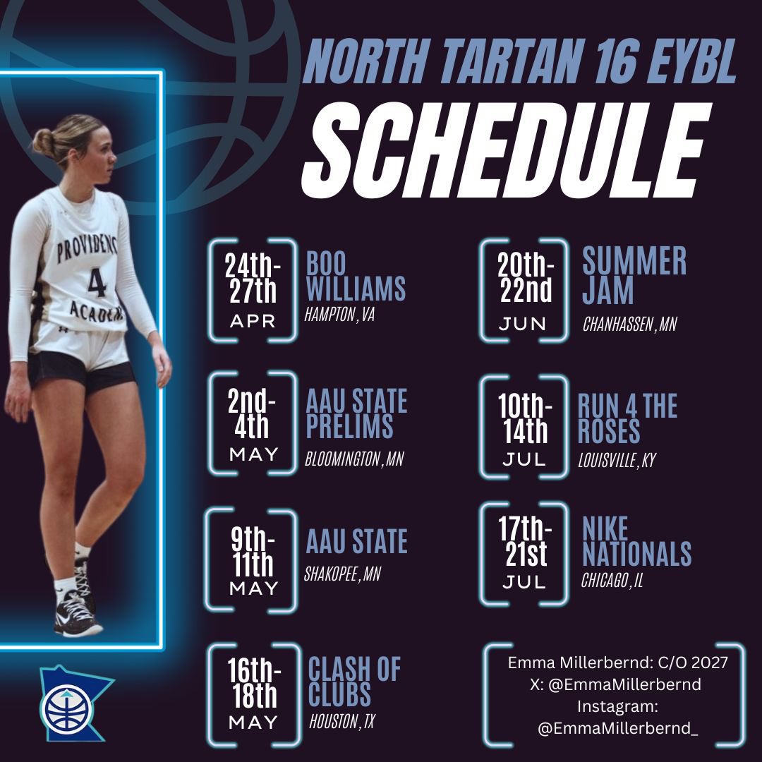 Here is my summer schedule!