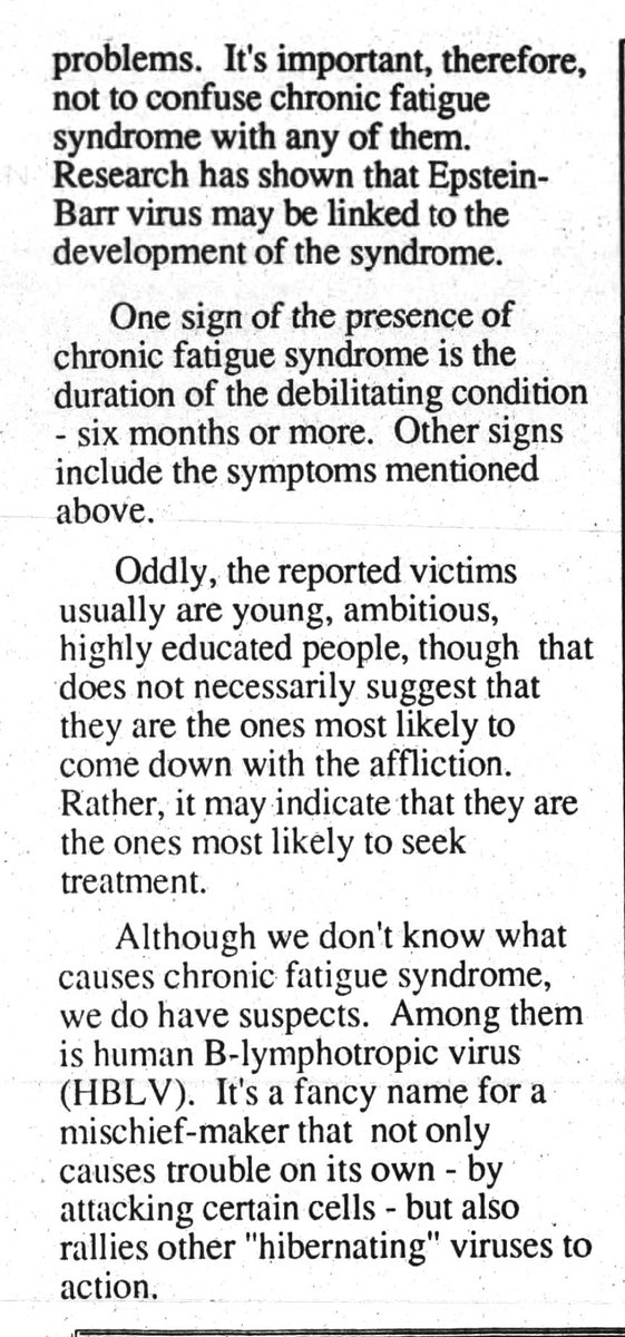 RFH1955's tweet image. The Danville News, US. 9th April 1993. #mecfs #myalgicencephalomyelitis #cfsme #myalgice