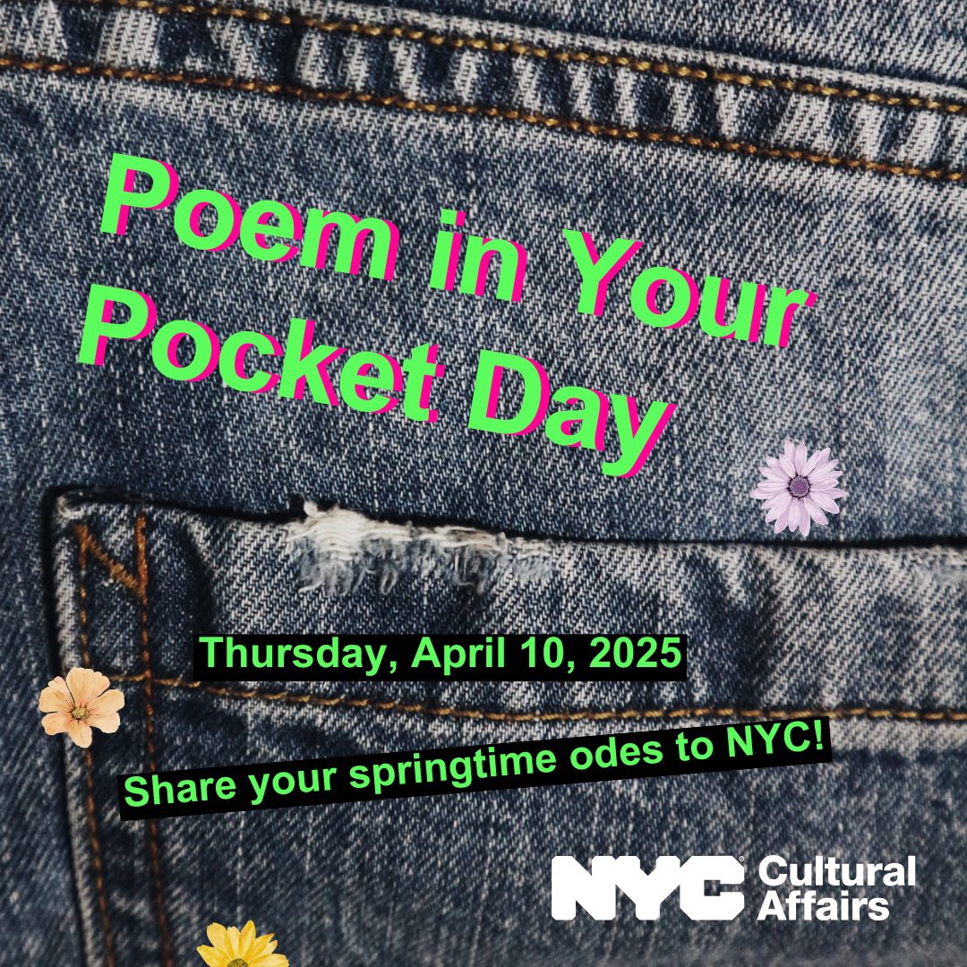 Share an original ode to NYC using #PocketPoem and #NYCulture! All New Yorkers (and non-New Yorkers who love our city) are invited to join in on Poem in Your Pocket Day.

poets.org/national-poetr…