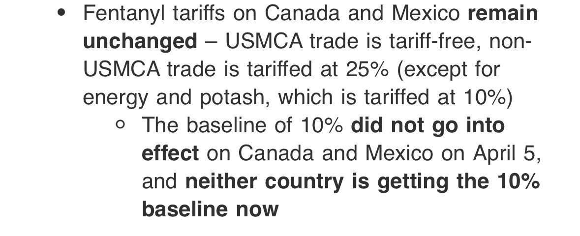 This is from the White House, about tariffs related to Canada:
