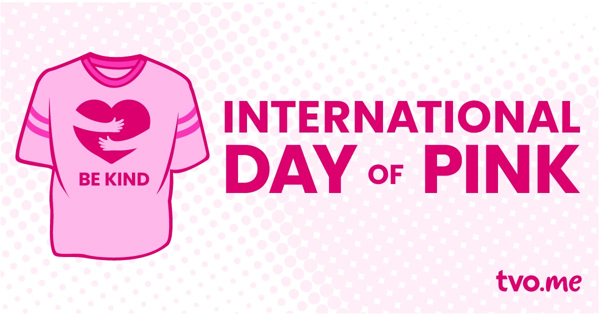 TVO proudly supports #InternationalDayofPink, created  in  2007 by two Nova Scotia students. We champion inclusive education across Ontario. Wear pink today to stand with 2SLGBTQ+ communities and end discrimination. 

#WearPink #AntiBullying #Inclusivity #DiversityIsStrength