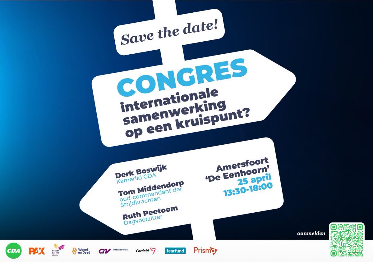 JeanWiertz's tweet photo. Vrijdag 25 april: congres 'Internationale samenwerking op een kruispunt? ' in Amersfoort van 13.30-18.00 met o.a Derk Boswijk. Dagvoorzitter is Ruth Peetoom. Thema’s: vrede en veiligheid, de rol van religie in de geopolitiek, internationaal maatschappelijk verantwoord ondernemen, bevordering van democratie en internationale solidariteit. Van harte welkom, deelname gratis, inschrijving verplicht.