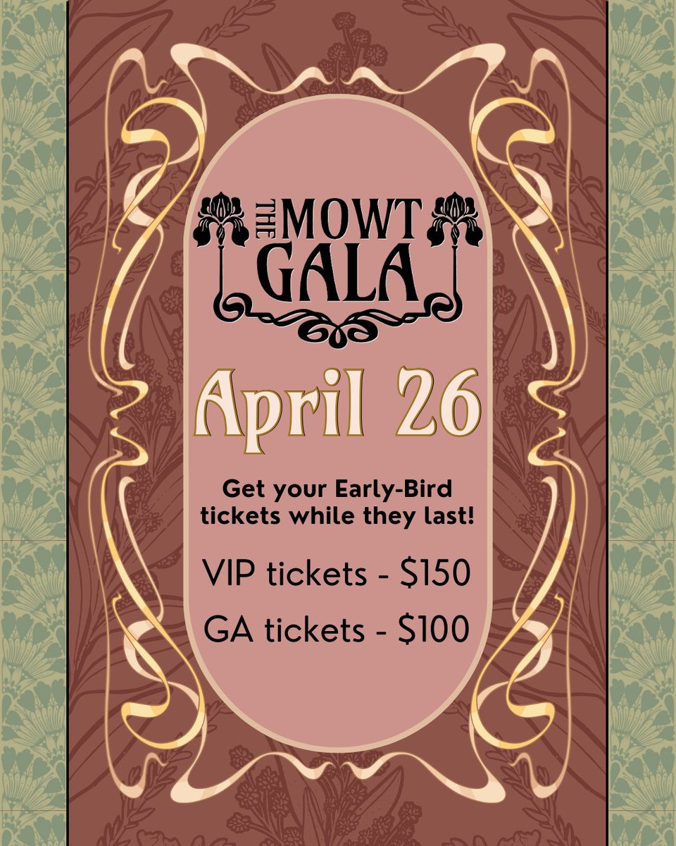 🎟️ Early bird tickets for The MOWT Gala end Sunday!
Join us April 26 for a night of music, dinner, and meaningful support for Wichita’s museum community.

Tickets: tr.ee/LC6UC2

📞 Prefer to call? 316-263-1311 (during museum hours)

#WichitaEvents #SupportLocal