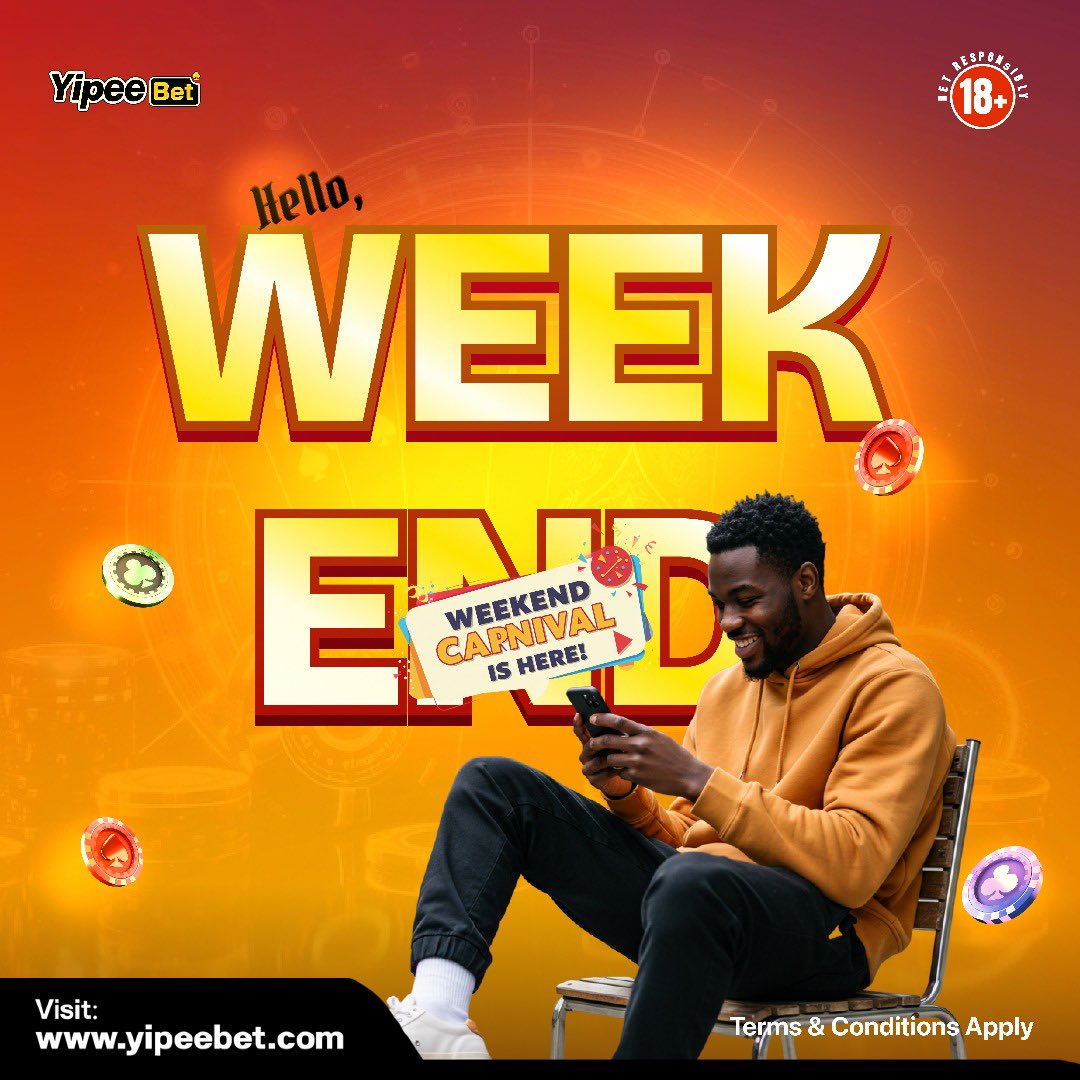 mirexmoses's tweet photo. The weekend is almost here and it comes bearing gift 🎁. Get your chance at that 100% BONUS
Stay ready, @yipeebetcasino #WeekendCarnival is loading!
Sign up at https://t.co/WVfLoHJwnT https://t.co/OaHwNLBjF3