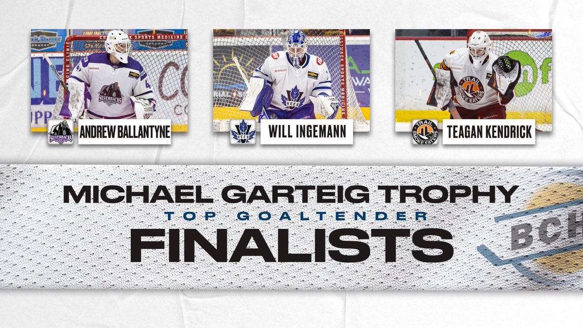 The Kings of the Crease! 👑🥅

Here are this year's finalists for the Michael Garteig Trophy for the BCHL's Top Goaltender.