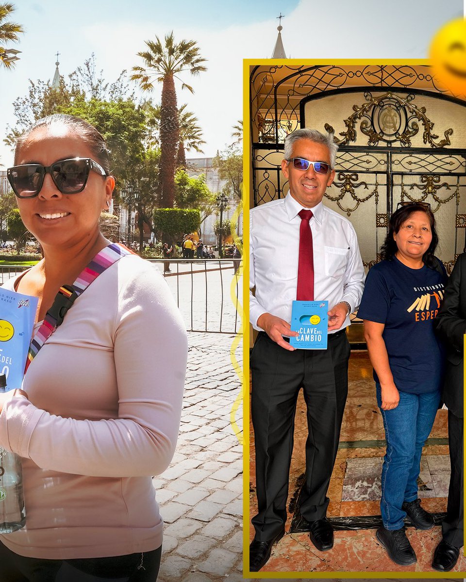 AdventistaAPSur's tweet photo. #ImpactoEsperanza 2025
👉Con mucha alegría el equipo de funcionarios de la #APSur salió a la calles arequipeñas para obsequiar el libro #LaClaveDelCambio.
#VamosConTodo a obsequiar #MásQueUnLibro https://t.co/VYRvDhOSNV