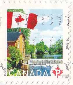 MarjeMolder's tweet photo. Continuing my 80th year by daily posting #Canadian #flags on #stamps until #MarkCarney becomes PM. Still celebrating #historic #mills, today's flag is flying over the #CornellMill in Stanbridge East in #Quebec #CanadaElection2025 #ElbowsUp #FlagsFlying #philately https://t.co/Qbs3sAYGk0