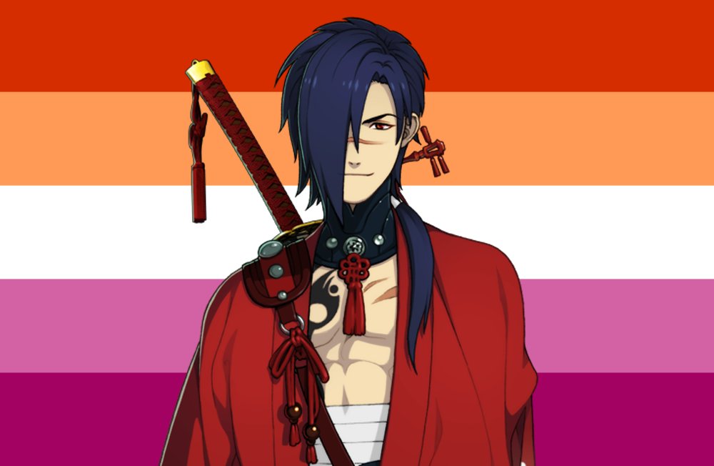 Koujaku from Dramatical Murder is a transfem stone butch! (Canon)