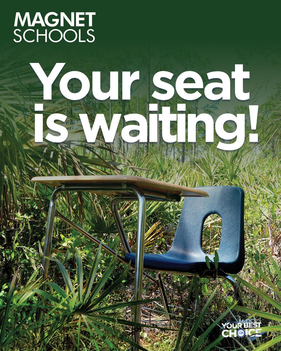 Miami Magnet Schools (@miamimagnets) on Twitter photo Your <a href="/miamimagnets/">Miami Magnet Schools</a> seat is waiting! Apply via the <a href="/MDCPS/">Miami-Dade Schools</a> Parent Portal at dadeschools.net beginning April 15th. Seats are filled on a first-come, first-served basis. Program requirements still apply.Ā #YourBestChoiceMDCPS Your <a href="/miamimagnets/">Miami Magnet Schools</a> seat is waiting! Apply via the <a href="/MDCPS/">Miami-Dade Schools</a> Parent Portal at dadeschools.net beginning April 15th. Seats are filled on a first-come, first-served basis. Program requirements still apply.Ā #YourBestChoiceMDCPS