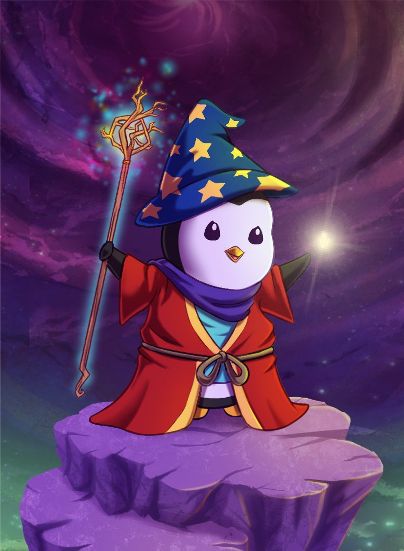 ArchieTheKoala's tweet photo. Still inspired by the @pudgypenguins community, I came across @Berko_Crypto 's cool pfp and I reimagined him as a powerful wizard, with cool robes and magic to match!

Who else would like to have their penguin drawn? $PENGU https://t.co/jUqNKZ72M5