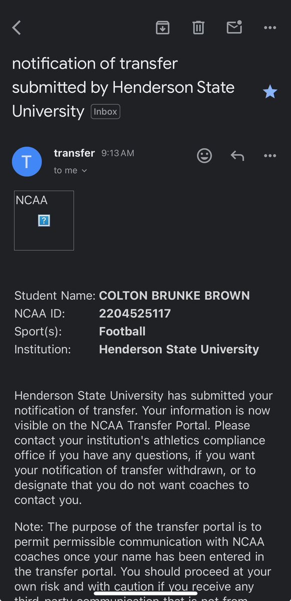 𝐂𝐨𝐥𝐭𝐨𝐧 𝐁𝐫𝐮𝐧𝐤𝐞 𝐁𝐫𝐨𝐰𝐧 ✞ (@cbrunke05) on Twitter photo After much conversation with friends, family, and the coaching staff at Henderson State I have decided to officially enter my name into the NCAA Transfer Portal. I have 3 years of eligibility remaining and cannot wait for my next opportunity!
Colton.Brunke@gmail.com After much conversation with friends, family, and the coaching staff at Henderson State I have decided to officially enter my name into the NCAA Transfer Portal. I have 3 years of eligibility remaining and cannot wait for my next opportunity!
Colton.Brunke@gmail.com