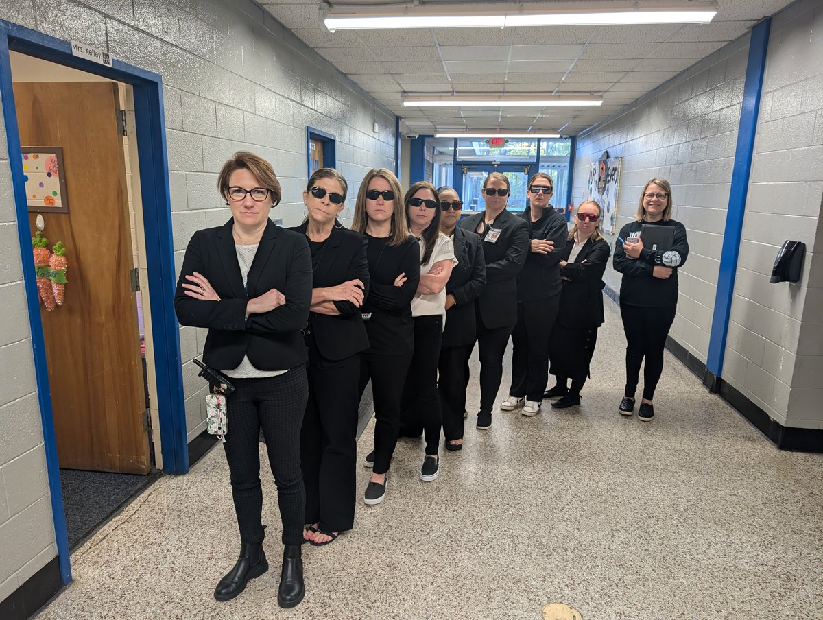 I have a great staff. For #UndergroundSpiritWeek  my staff tricked me! I thought it was "Royalty Day", but they planned a "Secret Service Day", turns out they were my security detail today! So much fun and the kids had no idea what was going on. Love my peeps. 🦈💪