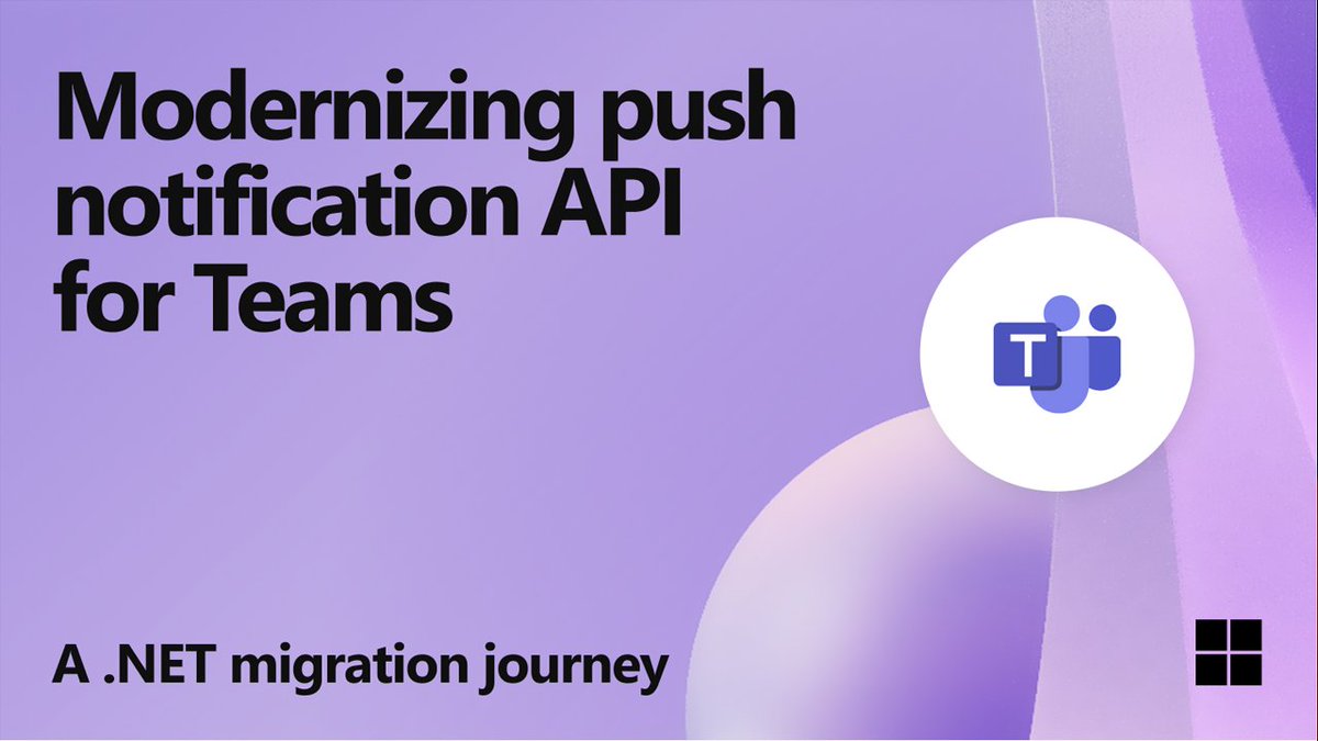 dotnet's tweet photo. We've upgraded our Push Notification Hub for Teams! ...the move from .NET Framework to #dotNET8 made it faster and leaner with #ASPNET Core 8 and Polly v8. Expect crisp Teams notifications➖modern tech for seamless chats! 📩 https://t.co/xaiLuFMeJj https://t.co/4VBUbSPwGs