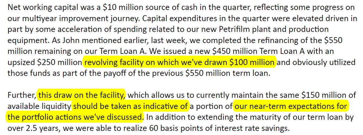 Ugly day for $NEOG
CEO Fired, missed and lowered guidance
They're going slow with Petrifilm in-sourcing, which will hurt GM% next 1-2 years
But... selling two businesses, and if I'm reading the transcript correctly they'll get $100m for them

In 2 years: co will look very good