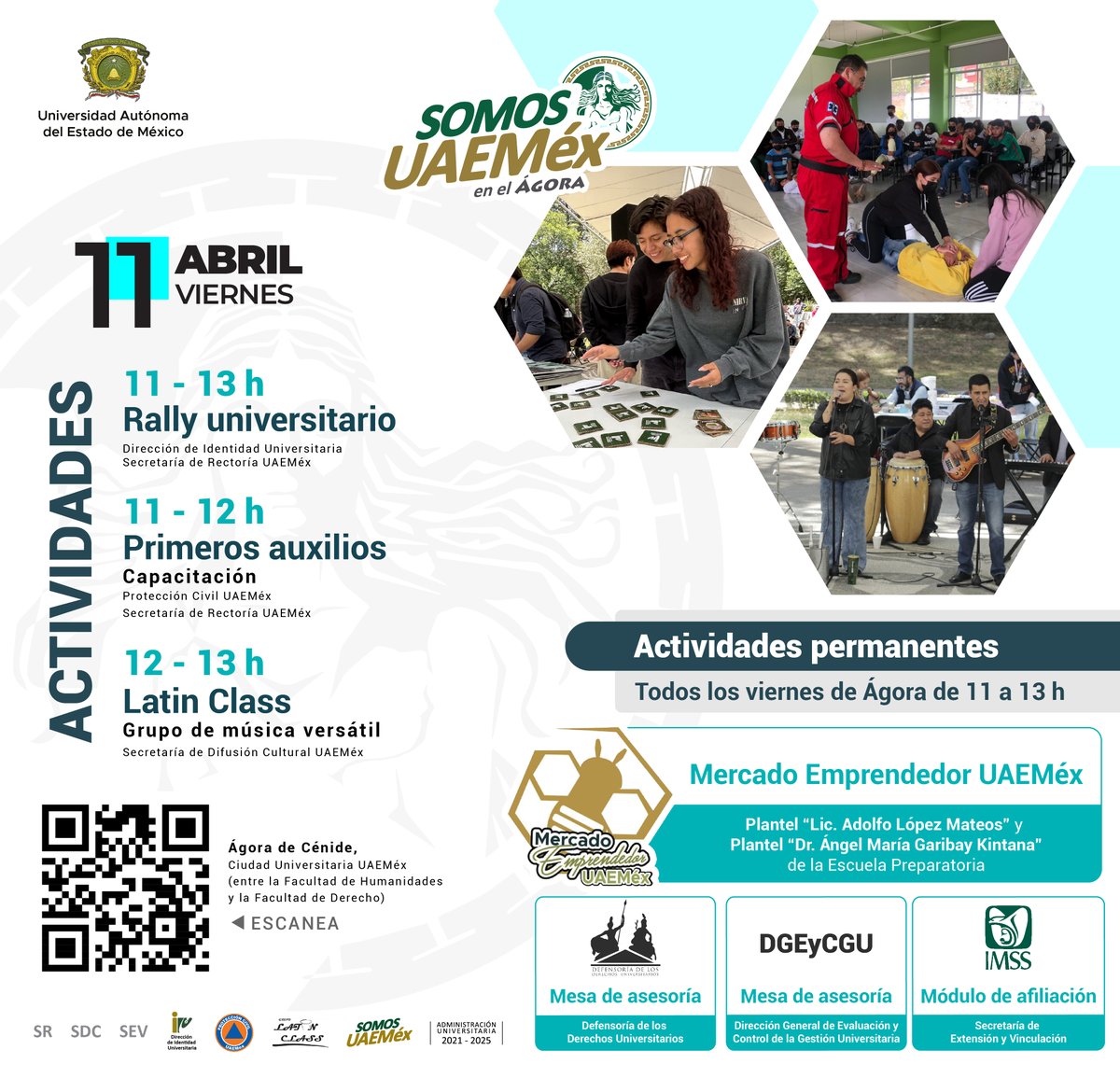 UAEM_MX's tweet photo. 🩺📝🎶 Disfruta tu viernes y no te pierdas las actividades de Somos UAEMéx en el Ágora. ¡Te esperamos a partir de las 11 de la mañana!
#SomosUAEMéx💚💛 https://t.co/UnVPSHnAKg