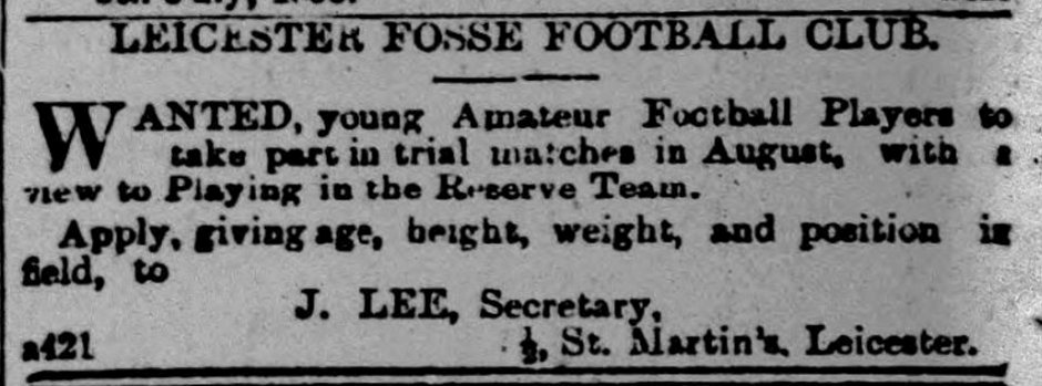 NPF1960's tweet photo. Classified advertisement from the Leicester Daily Post - 13 July 1895. Would you apply?
https://t.co/0DYv1KU0Zw
#LCFC #Leicestershire #Foxes #Foxesneverquit #Leiceserfosse #leicestercity #leicestershirefootballarchive https://t.co/YbjlDuFA3i