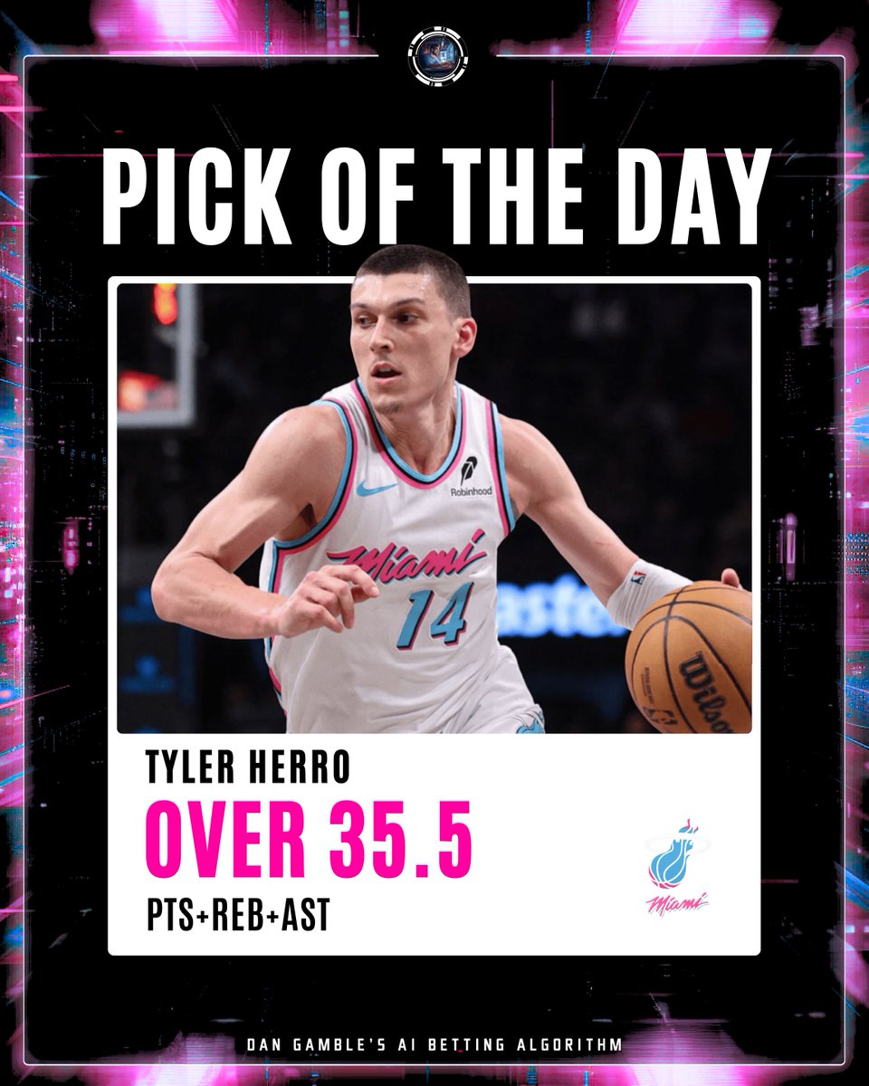 DanGambleAI's tweet photo. 🏀 NBA Pick of the Day

 🔥 Tyler Herro Over 35.5 PRAs

Want to grab the early lines? You need to be on GameScript. 

You can get a seven day trial below.

➡️ Join here: https://t.co/3z7Okbvd52

The algo has cashed 7/8, let’s keep the hot form going! https://t.co/PolZGPhiD5