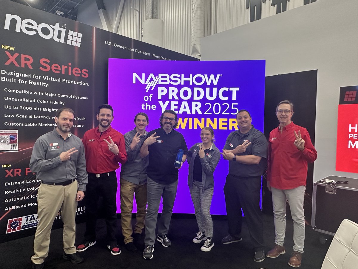 neotilive's tweet image. Back-to-Back Champions! 🏆🏆
We’re thrilled to announce that Neoti has won NAB Product of the Year for the second year in a row at @NABShow 2025!

Let’s keep raising the bar. 🚀
#NeotiDifference #NABWinner #LEDInnovation #BroadcastTech #ProAV #TrustedTechnology #LED #NAB2025