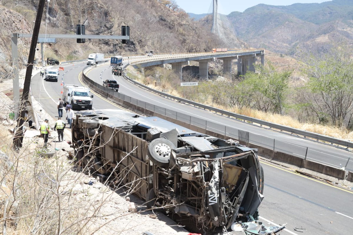noroestemx's tweet photo. 🚨| Accidente de autobús grupo musical del exvocalista de La Adictiva, "Memo" Garza, en la autopista Mazatlán-Durango. Hay tres personas heridas de gravedad.
👉https://t.co/v1KSpGnqnO
#Accidente #mazatlan #puentebaluarte #Noticias https://t.co/nOsMAfUO6b
