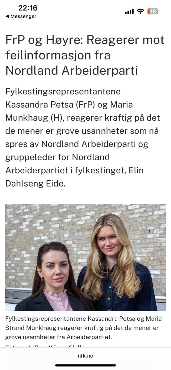 FRP og Høyre bruker altså ressursene til kommunikasjonsavdelingen til Nordland fylkeskommune på å angripe AUF-leder Sine Persson (16) og drive med partipolitisk spill. Rimelig spesielt å bruke skattepenger på å angripe 16-åringer. Kom heller å ta debatten direkte!