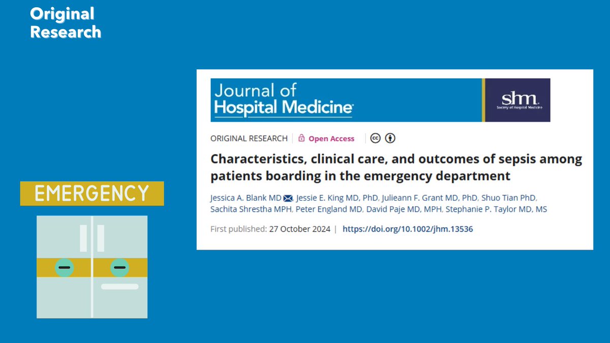 Journal of Hospital Medicine (@jhospmedicine) on Twitter photo Hospitals have been FULL recently, how does that impact care of patients with sepsis? 🦠
🔗: doi.org/10.1002/jhm.13…
✍️: <a href="/DoctorBlank2/">Jessica Blank, MD</a>, <a href="/StephptaylorCLT/">Stephanie Parks Taylor</a> Hospitals have been FULL recently, how does that impact care of patients with sepsis? 🦠
🔗: doi.org/10.1002/jhm.13…
✍️: <a href="/DoctorBlank2/">Jessica Blank, MD</a>, <a href="/StephptaylorCLT/">Stephanie Parks Taylor</a>
