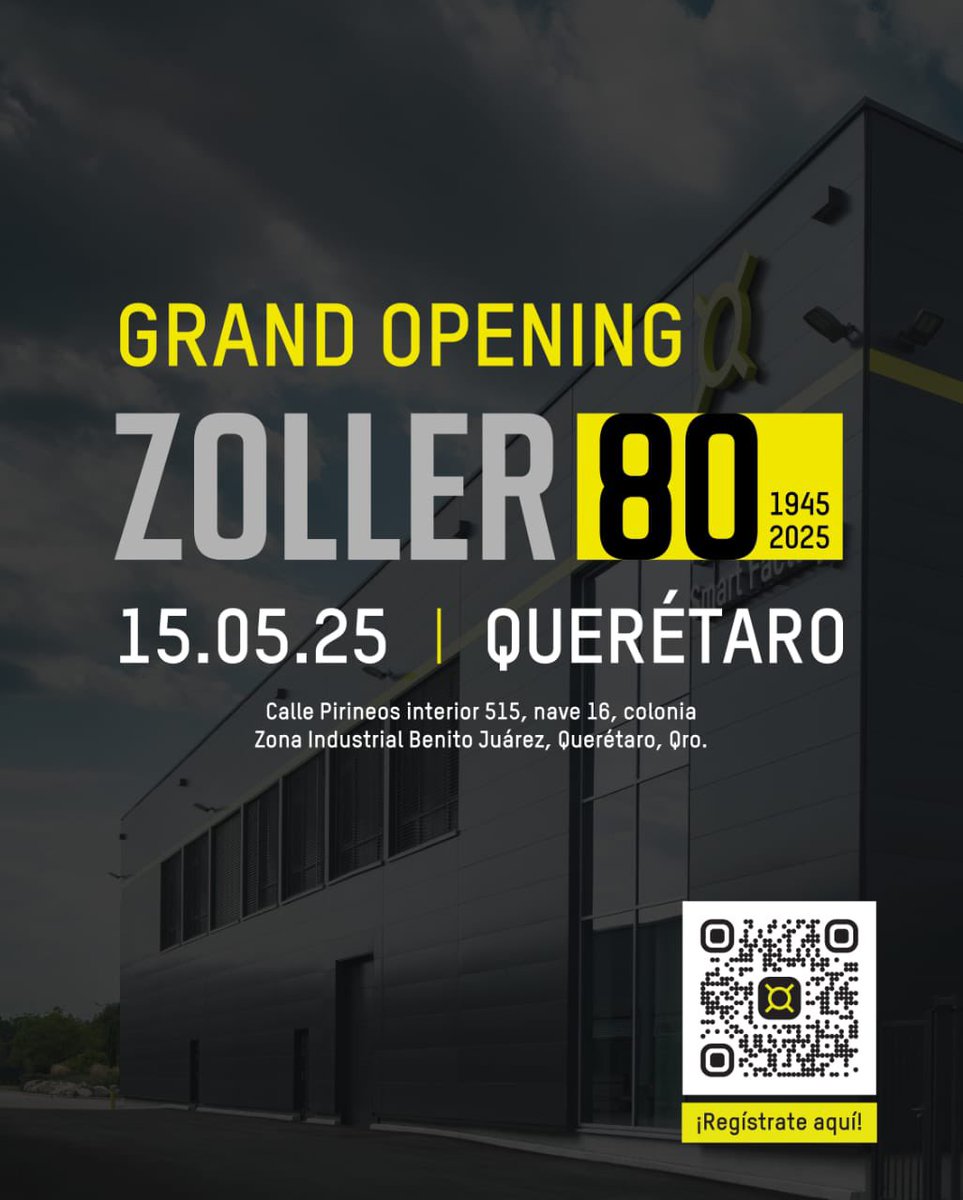 atms_mx's tweet photo. ¡No te pierdas la oportunidad de ser parte del Grand Opening de ZOLLER México!

¡Regístrate aquí y asegura tu lugar!
➡️ https://t.co/kui3yPIXjZ
#ZOLLERsolutions #Innovación #Manufactura #GRANDOPENING https://t.co/Cf86NoqTbk