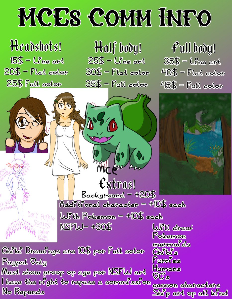 MaskedCatEvil's tweet image. And finally, here is my comm sheet! ❤ #commissionsopen #Commission #CommissionSheet