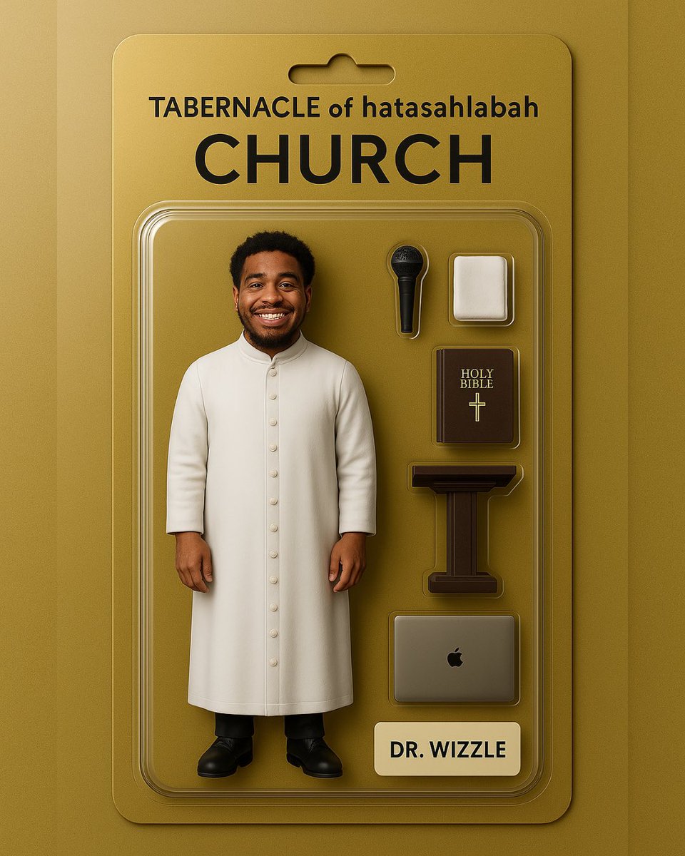 eTHEprodigy_'s tweet photo. Introducing the Bishop Dr. Wizzle action figure—spreading wisdom, faith, and leadership with every move. ✝️✨ Now available in TABERNACLE of hatashalabah CHURCH packaging! #fyp #justcomedy #church #viral #BishopDrWizzle #TabernacleChurch #ActionFigure #Leadership #Collectibles https://t.co/fIADkyb1SZ