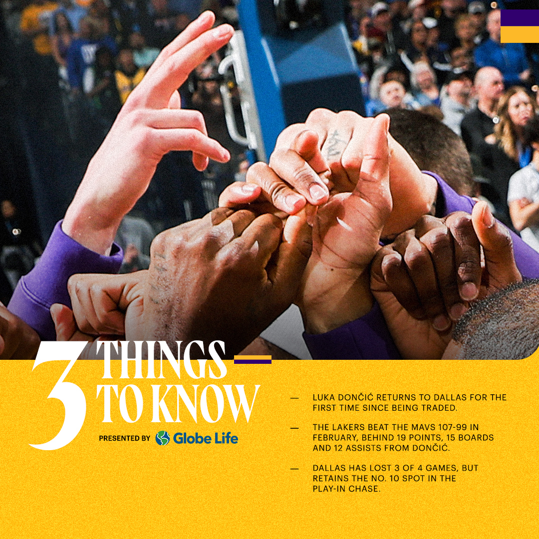 Lakers's tweet photo. Wednesday notes

@GlobeLife | Three Things to Know https://t.co/m1yhIlBMtN