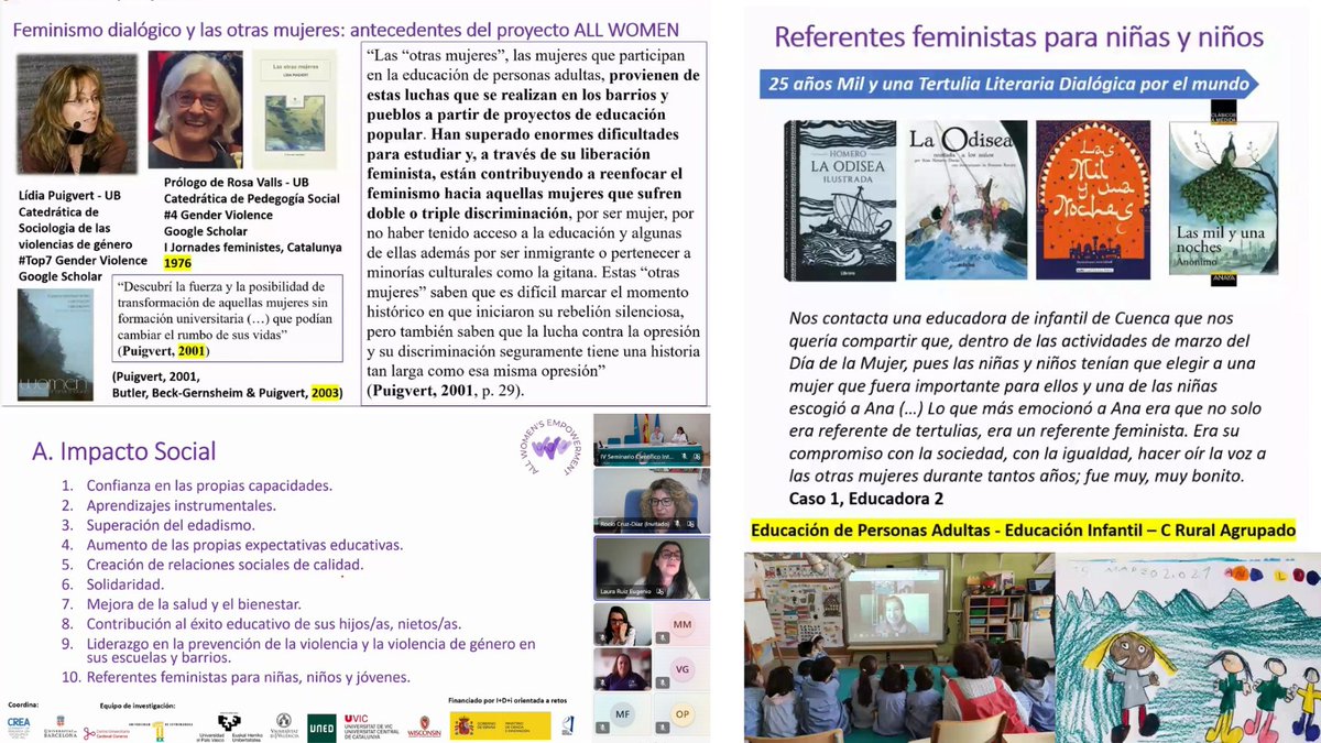 Contribuciones de todas las mujeres que recoge el I+D+i "ALL WOMEN El empoderamiento de todas las mujeres a través de la educación de personas adultas para un desarrollo sostenible" crea.ub.edu/all-women/proj… en IV Seminario Científico Internacional Pedagogía Social <a href="/PedagogiaSocial/">Pedagogía Social</a>
