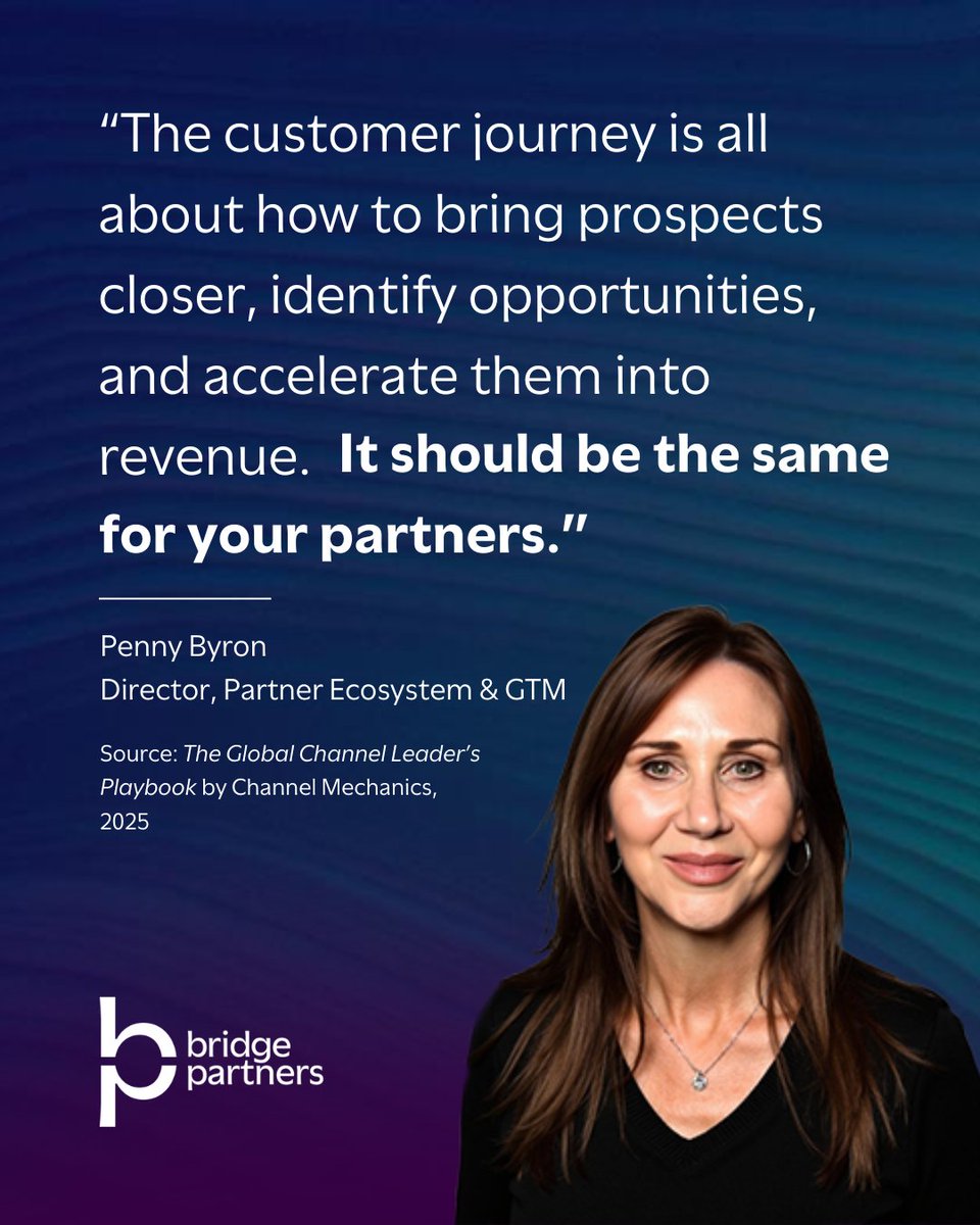 When thoughtfully architected, the #partnerjourney becomes a strategic growth lever—accelerating onboarding, deepening engagement, and compounding ecosystem value. More from Penny Byron in @ChannelExperts "The Global Channel Leader’s Playbook 2025": hubs.li/Q03gF9Sc0