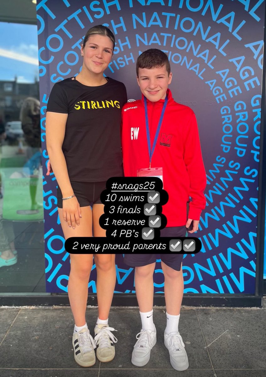 AngelaDawn1975's tweet photo. What a week!  Another hugely successful #snags25 @ScottishSwim with one child too old for individual events but got to relay, and another child at his first Nationals. Roll on next year @SamWestHamUtd https://t.co/Jwy9H3Y1ZD