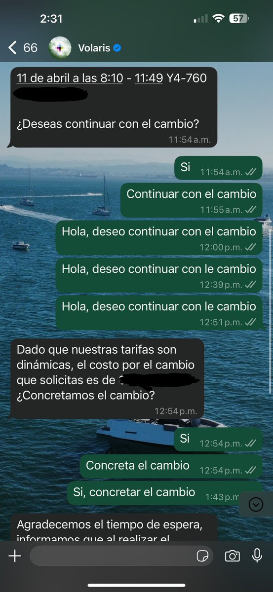 RickyC98's tweet photo. @viajaVolaris llevo 4 horas intentando hacer el cambio de mi vuelo y cada que contesto que quiero proceder con el cambio. Me vuelven a subir el precio y no me hacen el cambio.
Como le hago para cambiar mi vuelo?? https://t.co/RUp3ucT6WL