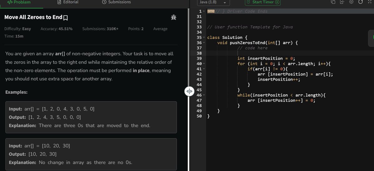 🔍 Day 1 of #geekstreak2025Today's challenge: Find the number of occurrences of a target element in a sorted array using searching techniques.
<a href="/geeksforgeeks/">GeeksforGeeks | Learn to Code</a>

#GFG160 #gfg #coding #geeksforgeeks #dsa #100daysofcode